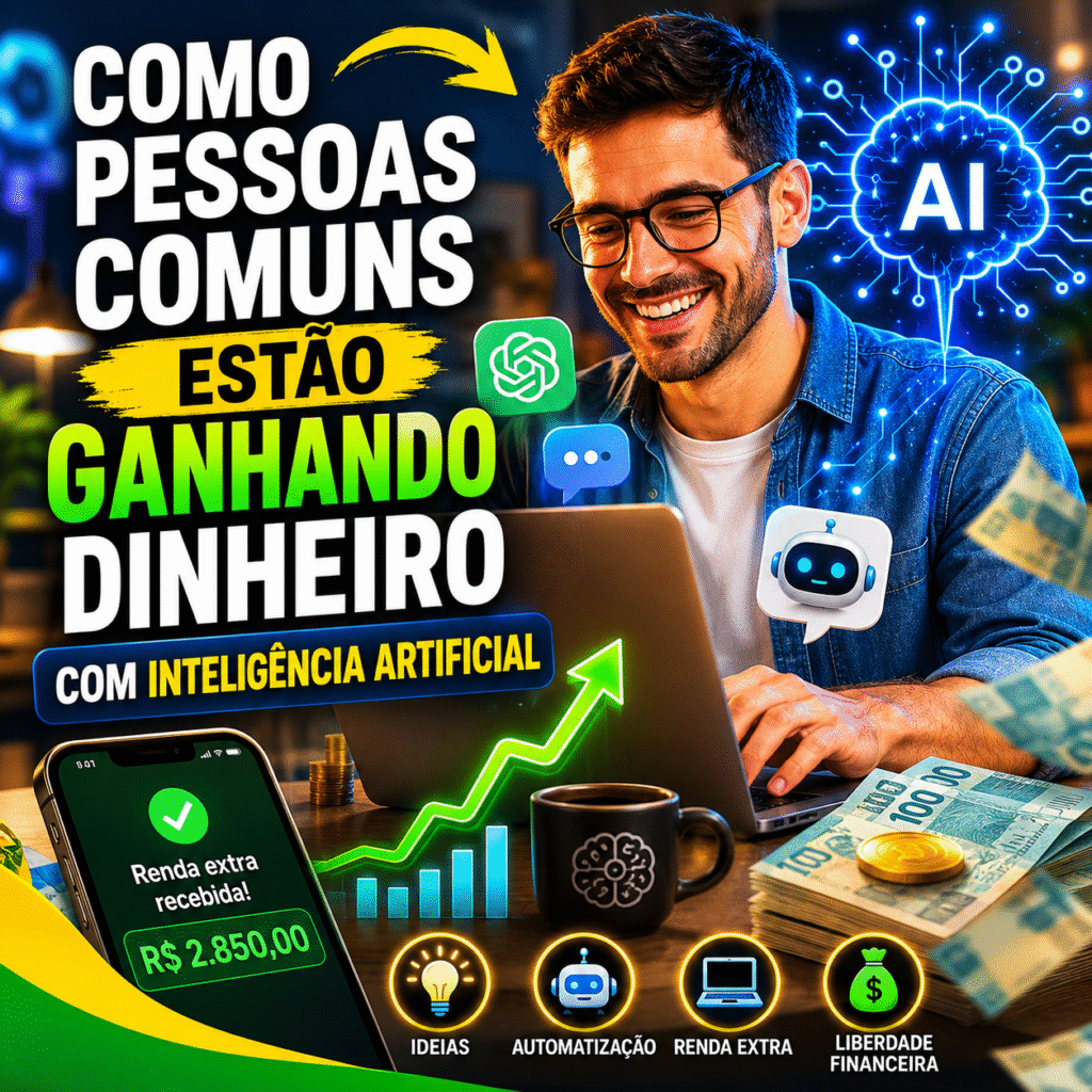 Como pessoas comuns estão ganhando dinheiro com Inteligência Artificial em 2026 1 ganhando-dinheiro-com-inteligencia-artificial