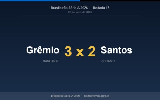 Grêmio 3×2 Santos: Tricolor vence jogo dramático e escapa da zona de rebaixamento — Rodada 17 2 Placar Grêmio 3x2 Santos, Brasileirão Série A 2026